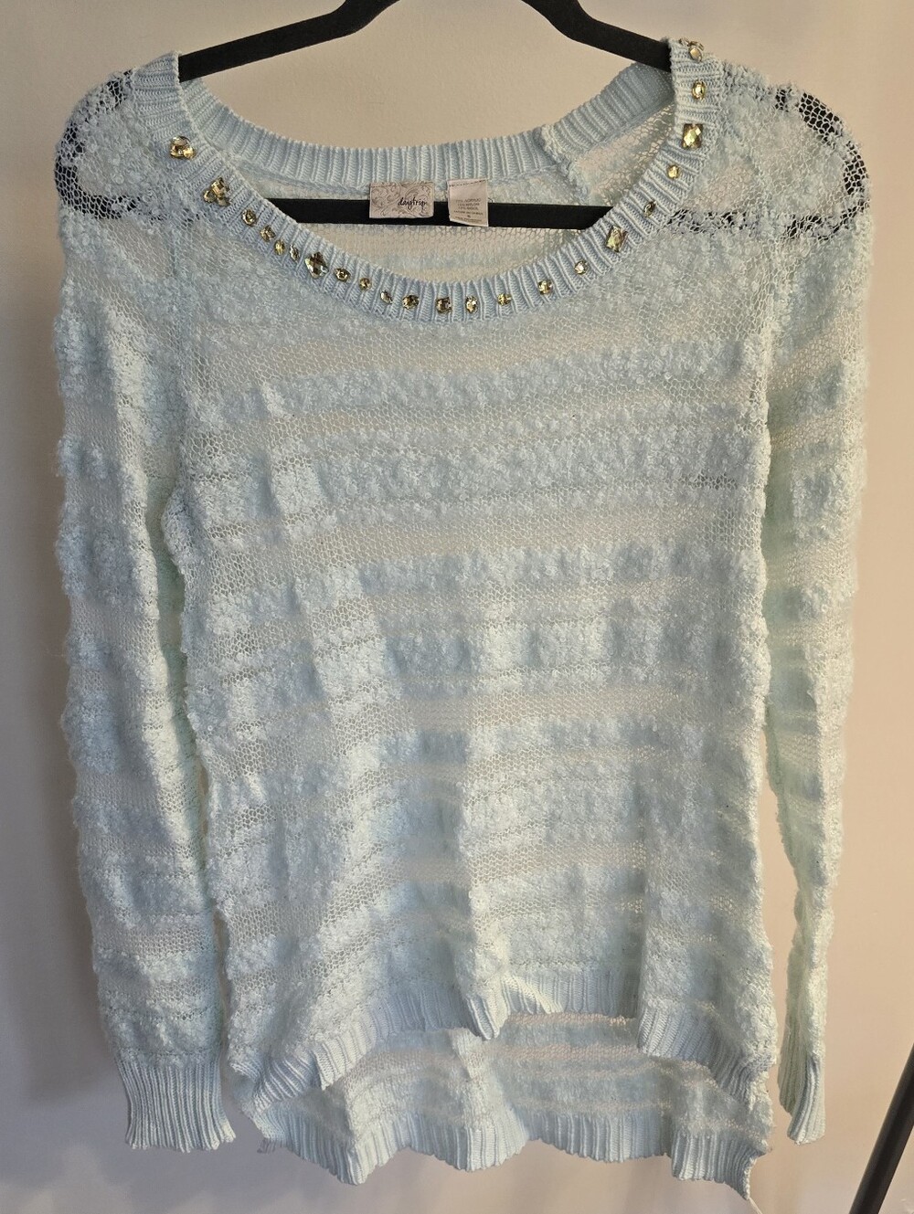 Buckle Daytrip Light Green Embellished Long Sleeve Pullover Sweater Size S